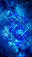 Obraz premium Futuristic Blue Geometric Shapes: Abstract 4K Wallpaper with Technological Vibes，Abstract blue gradient square element shape background, sense of technology, future, computer, metaverse, 4k high-defin