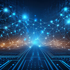 Obraz premium Digital background perfect for tech processes, neural networks, artificial intelligence, data processing, 