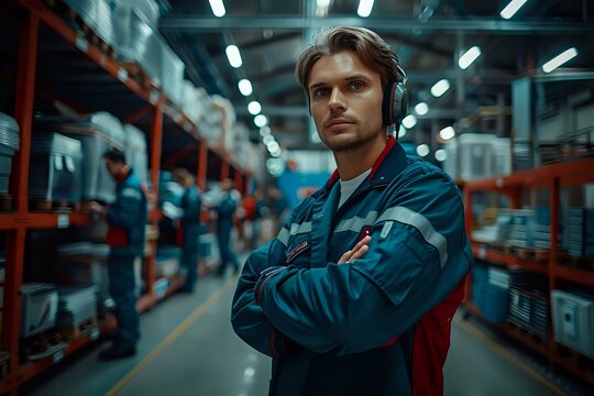 Warehouse Production Manager ensuring inventory management and safety protocols