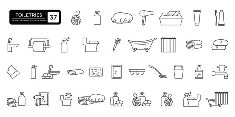 Toiletries icons collection, vector icon templates editable and resizable.