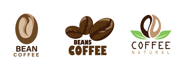 icon bean coffee design vector