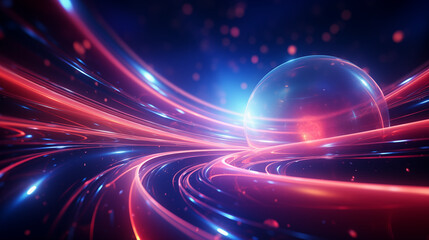 A futuristic and colorful planetary natural background with science fiction space in the universe