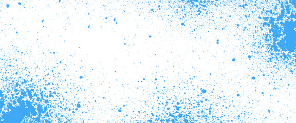 Vector abstract blue on white grunge splatter background design.