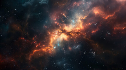 A futuristic and colorful planetary natural background with science fiction space in the universe