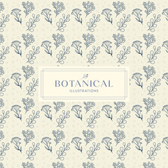 Summer Tropical Leaves Dark Black Broken White Hand drawn mono-line floral botanical flower background design