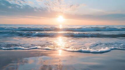 Fototapeta premium Sunlight reflecting off calm ocean waves