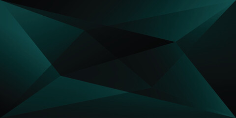 Vector. Geometric background with triangle shapes. Dark green design for web, banners and headers.