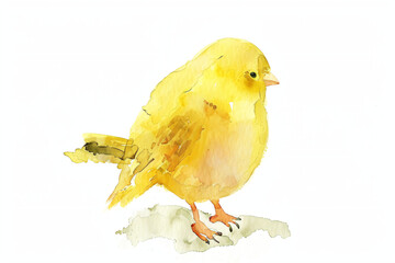 Watercolor Painting of a Yellow Canary