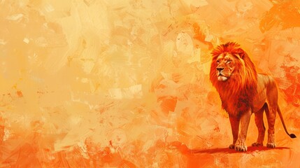 fantasy magical lion on a sandy colored background