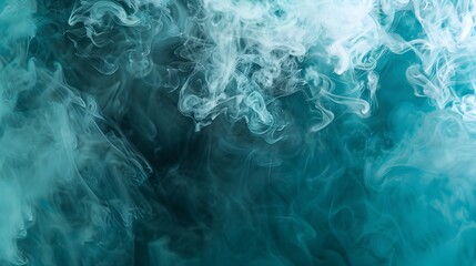 Obraz premium Mesmerizing Teal Smoke Abstract Background for Digital Banner Design