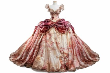 Victorian Ball gown, isolated on white