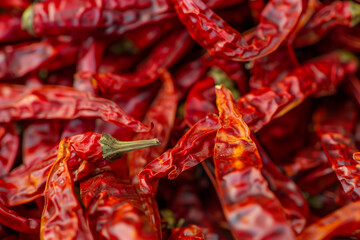 A close up of red peppers with a few of them being slightly burnt