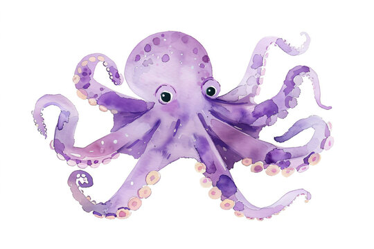 recommend clip art: Watercolor Purple Octopus