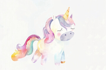 Watercolor Unicorn Illustration
