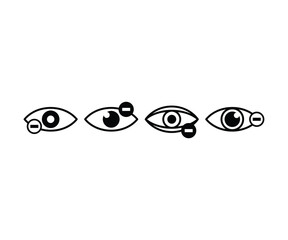 human mytopia eye negative icon symbol vector design simple black white illustration collections sets 
