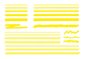 黄色のアンダーライン　マーカー　サインペン