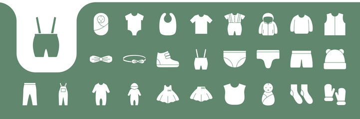 baby cloth icons set collection design vector