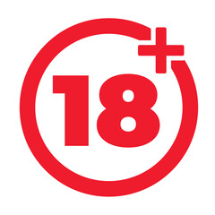 18 plus icon Age restriction isolated vector