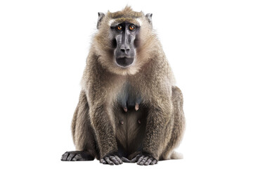 Obraz premium Baboon Sitting isolated on white background.