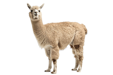 Alpaca standing on black background