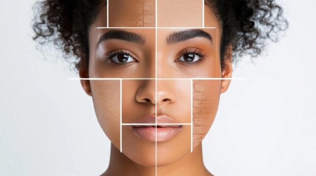 Collage many skin types of face different woman. Beauty and skincare concept.