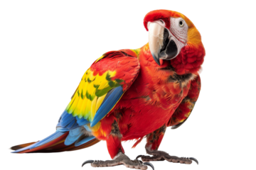 Scarlet Macaw Parrot with Black Background