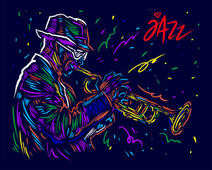 Trumpet player. Jazz. Music show. Festival