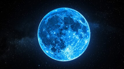 Obraz premium Blue Moon in the Night Sky