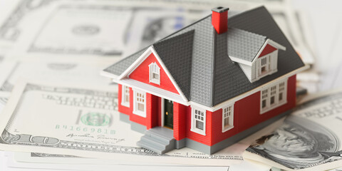 Realistic estate photo of a new house for sale on the market