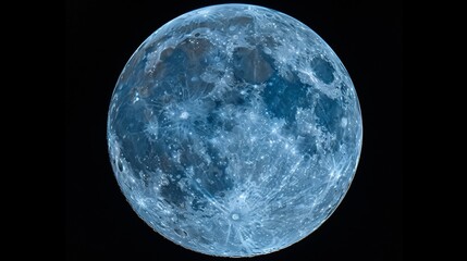 Obraz premium Blueberry Moon in the Night Sky