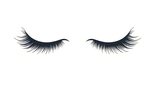 black eyelashes on white background clip art preview