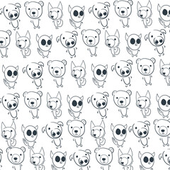 A cute collection of cartoon bears, foxes and pigs.