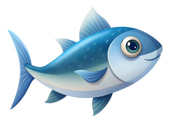 Obraz premium cartoon style illustration of cute sardine fish islated on background