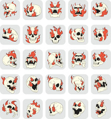 Skull Flames Illustration Pack