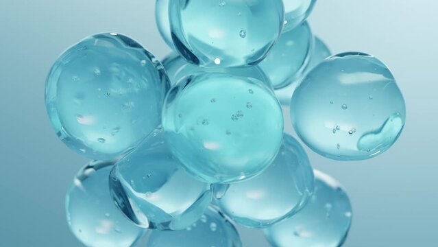 Gel Bubbles white serum, cream, and lotion drop into skin cells for UV protection and ultraviolet shield reflection. repair skin care concept
