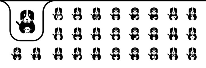 dog beagle mascot cartoon flat cute icons design vector