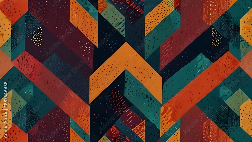 Poster retro seamless pattern. trendy colors and texture generative ai