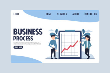 Landing Page Design Business Process Illustration 