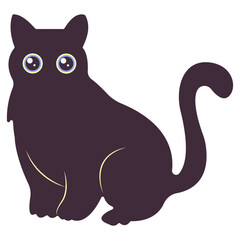 International Cat Day Silhouette with Cute Eyes Design. on the August