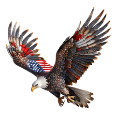 Fototapeta premium Majestic Bald Eagle with American Flag Wings
