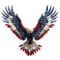 Bald Eagle with Unfurled American Flag Wings