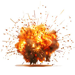 Explosive Burst of Fiery Pyrotechnics with Dramatic Ignition and Colorful Flaming Eruption