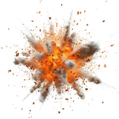 Powerful Fiery Explosion with Chaotic Smoke and Debris Burst
