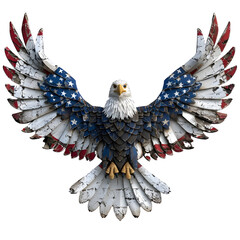 Majestic 3D Bald Eagle with American Flag Wings