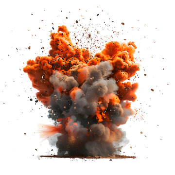 Dramatic Explosion Igniting Fiery Blast with Intense Smoke and Turbulent Eruption of Chaotic Energy