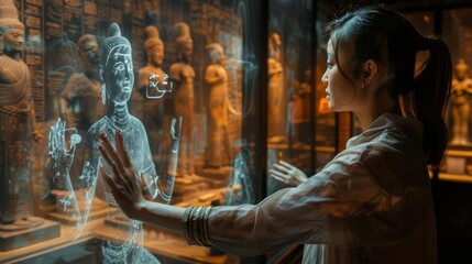 AR-enhanced museum experience with interactive holograms of ancient artifacts
