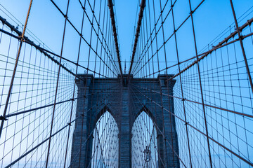 brooklyn bridge in new york spanning the East River between the boroughs of Manhattan and Brooklyn