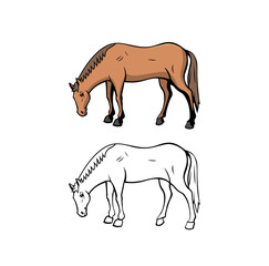 Horse Character Design Illustration vector eps format , suitable for your design needs, logo, illustration, animation, etc.