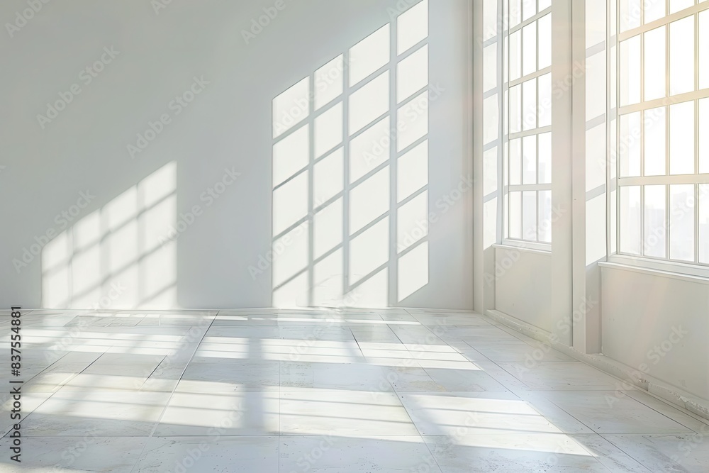 Poster bright and airy minimalistic architectural background banner with seamless design and abundant light