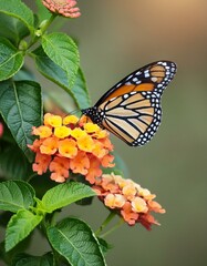 Obraz premium butterfly on flower wing, beauty, macro, fly, yellow, bug, colorful, nectar, plant